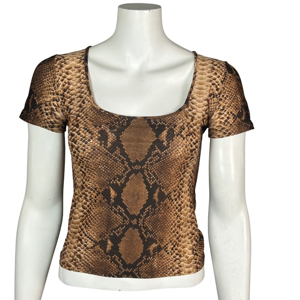 Y2K Moschino Snakeskin Print Square Neck top Size 42 / 6 Mobwife Italy